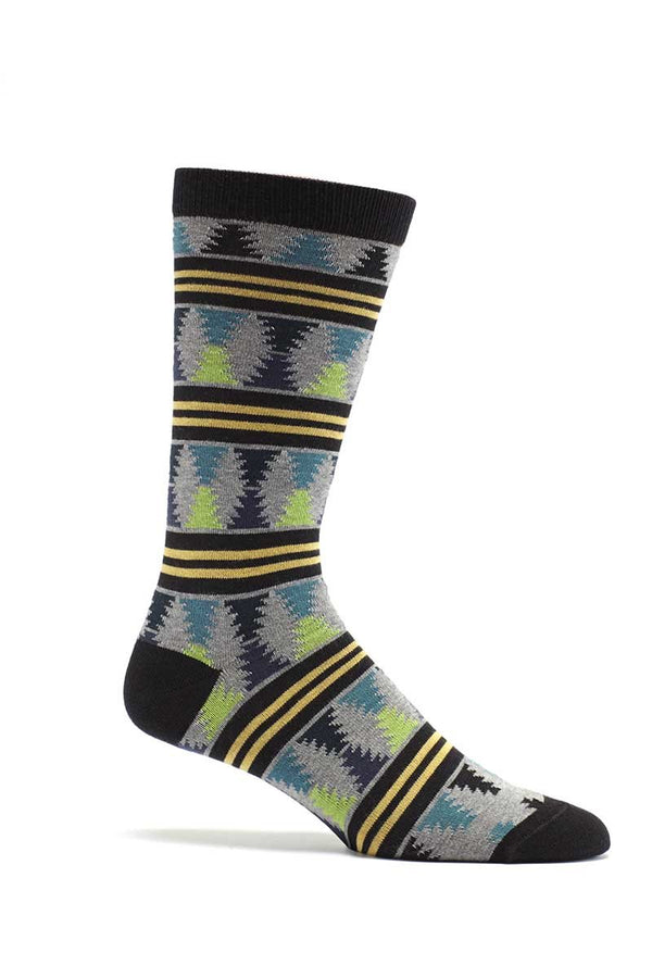 Ozone Black Moore Stripes Crew Sock