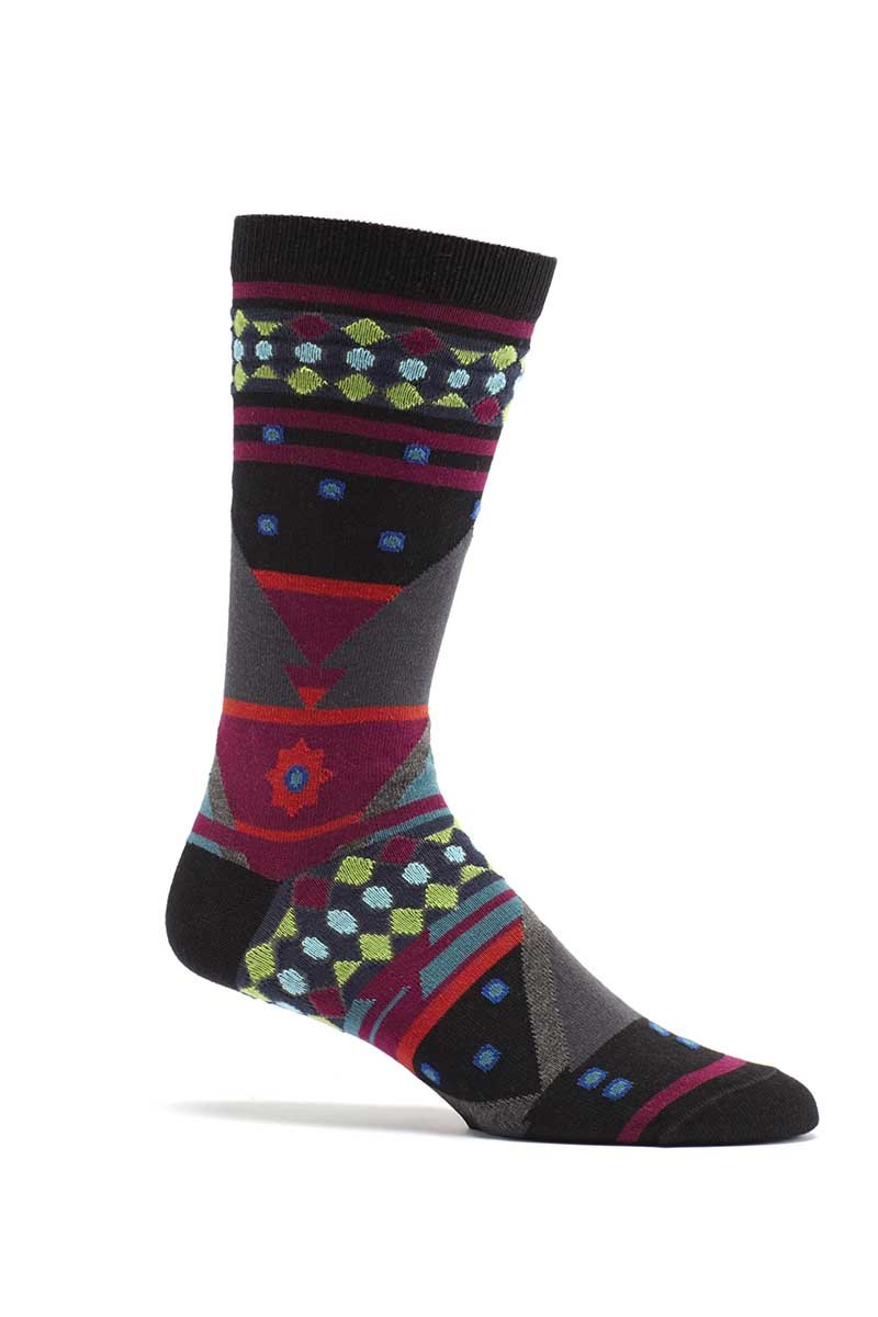 Ozone Black Seljuk Triangles Crew Sock