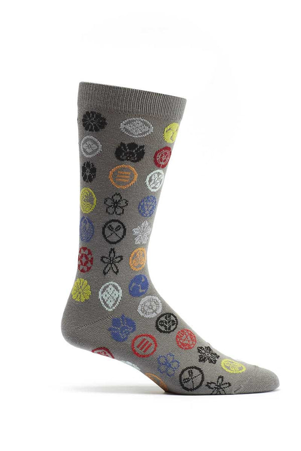 Ozone Grey Emblem Dots Crew Sock