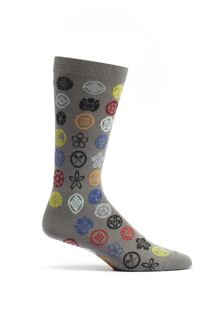 Ozone Grey Emblem Dots Crew Sock