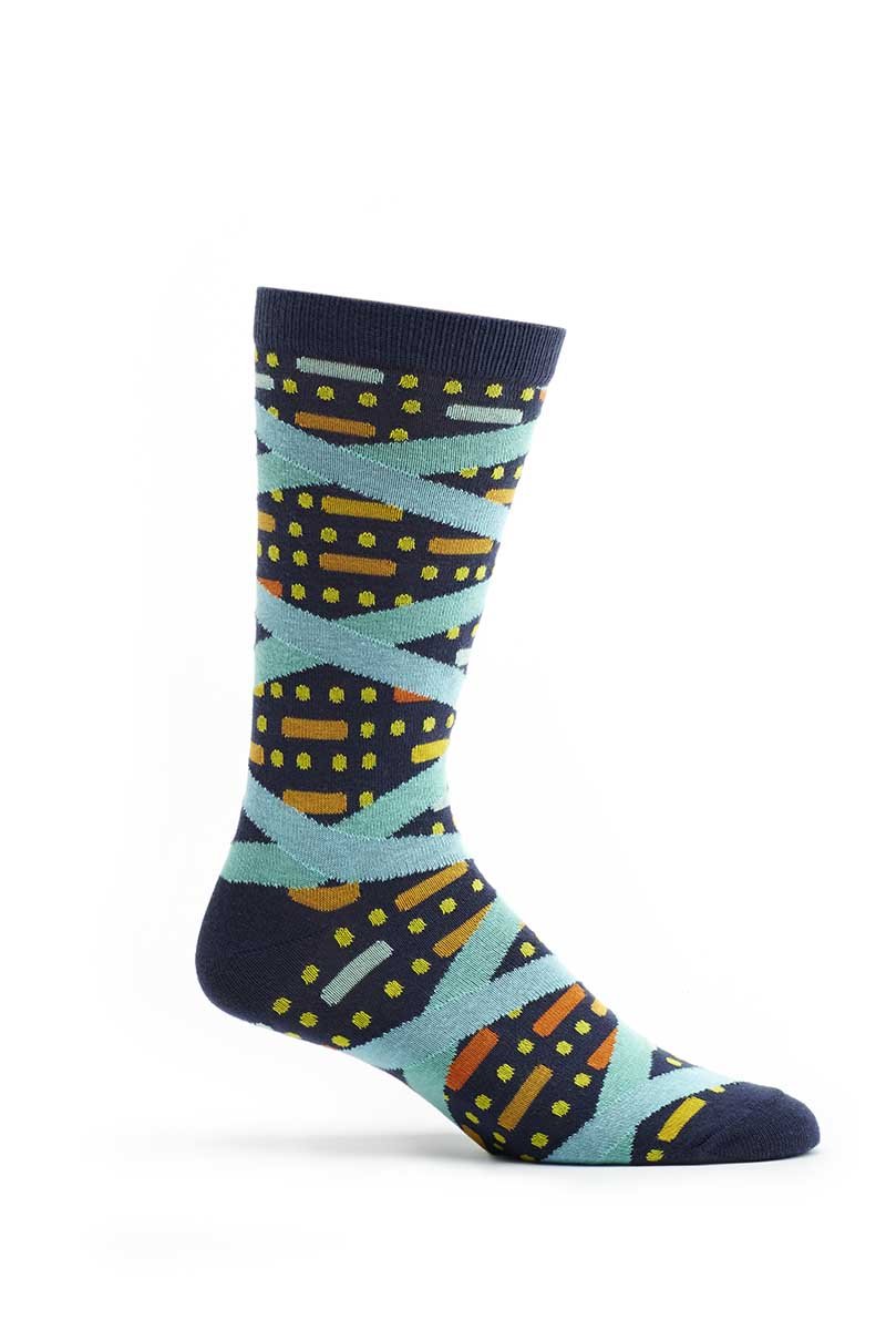 Ozone Navy Double Helix Crew Sock