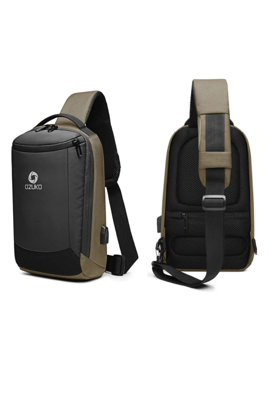 Ozuko Army-Green Waterproof Crossbody Single Shoulder Bag