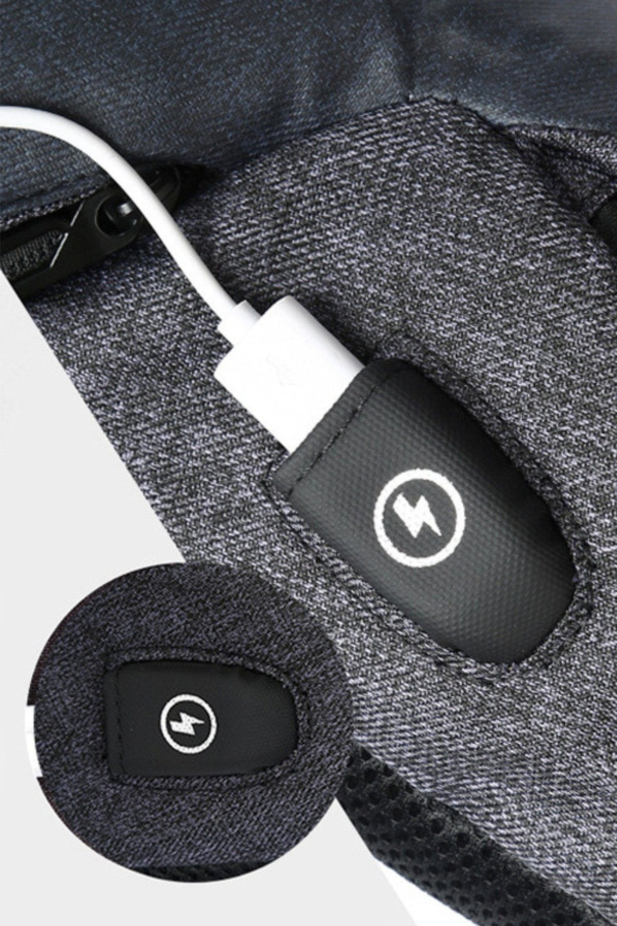 Ozuko Black USB-Charging Multifunction Crossbody Backpack-Bag