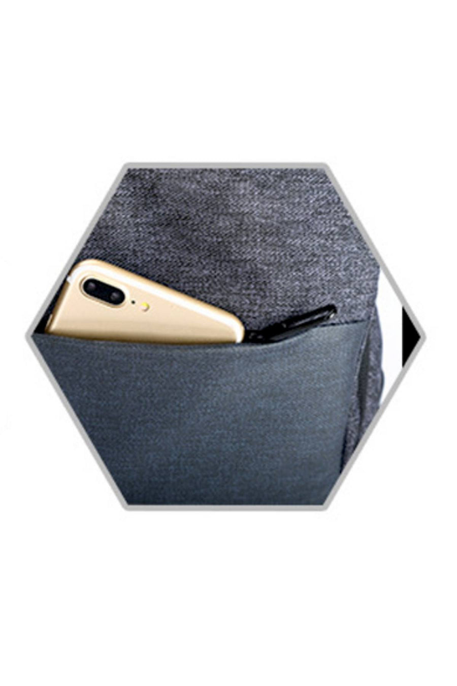 Ozuko Blue USB-Charging Multifunction Crossbody Backpack-Bag