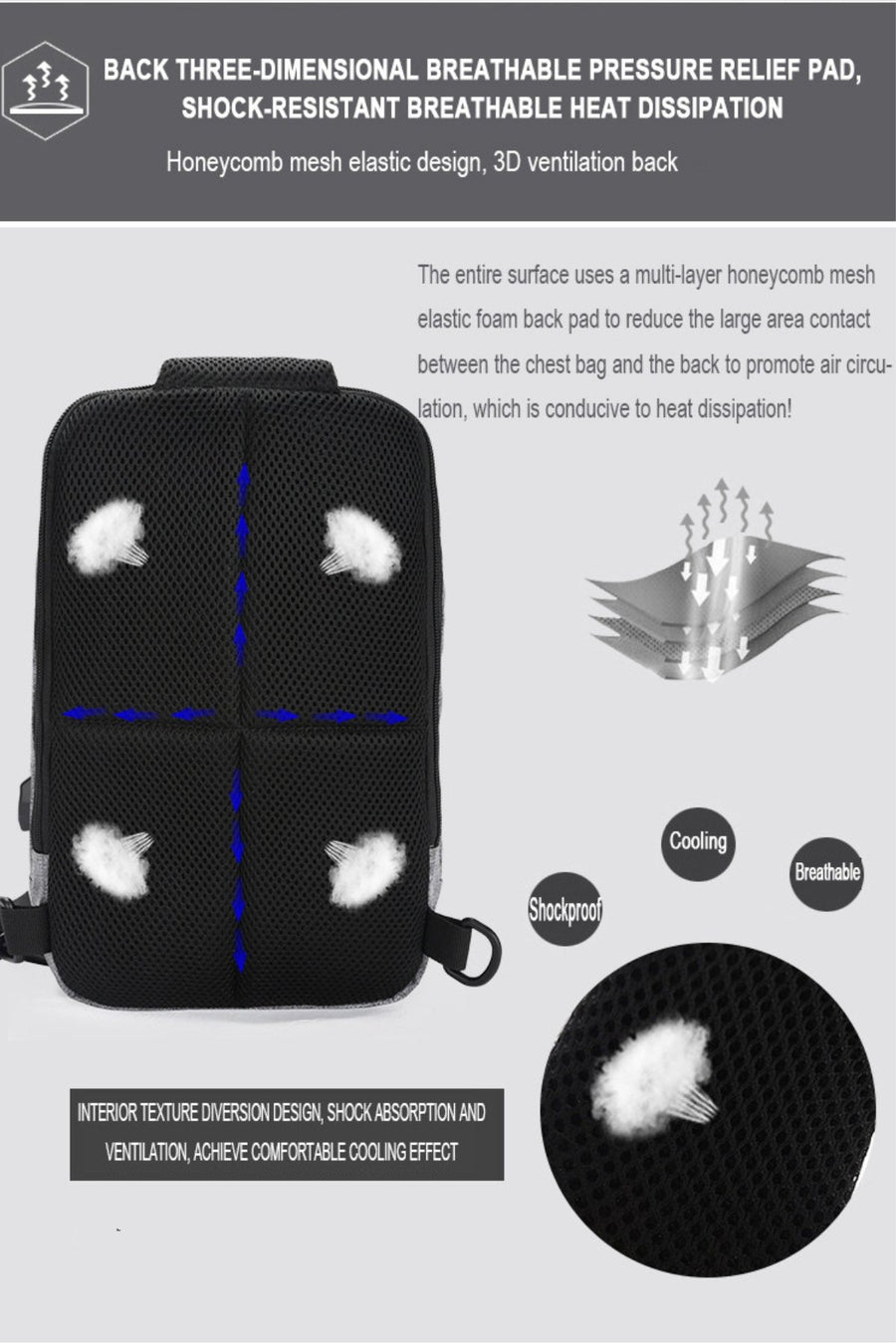 Ozuko Green USB-Charging Crossbody Tablet Backpack-Bag