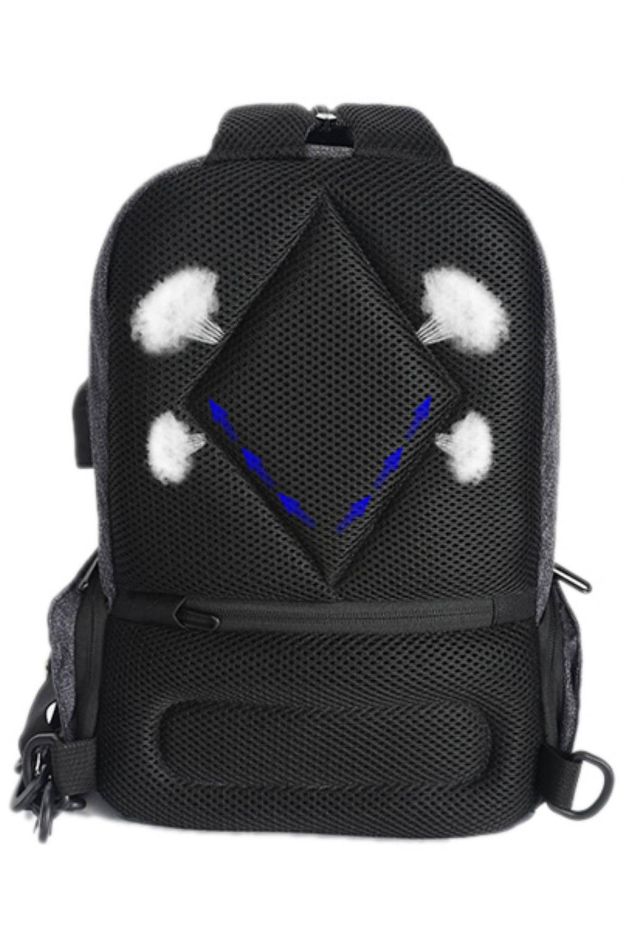 Ozuko Grey USB-Charging Multifunction Crossbody Backpack-Bag