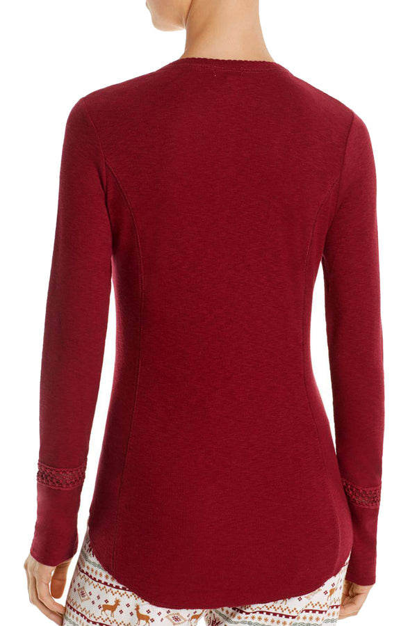 PJ Salvage Burgundy Long-Sleeve Modal Ribality Top