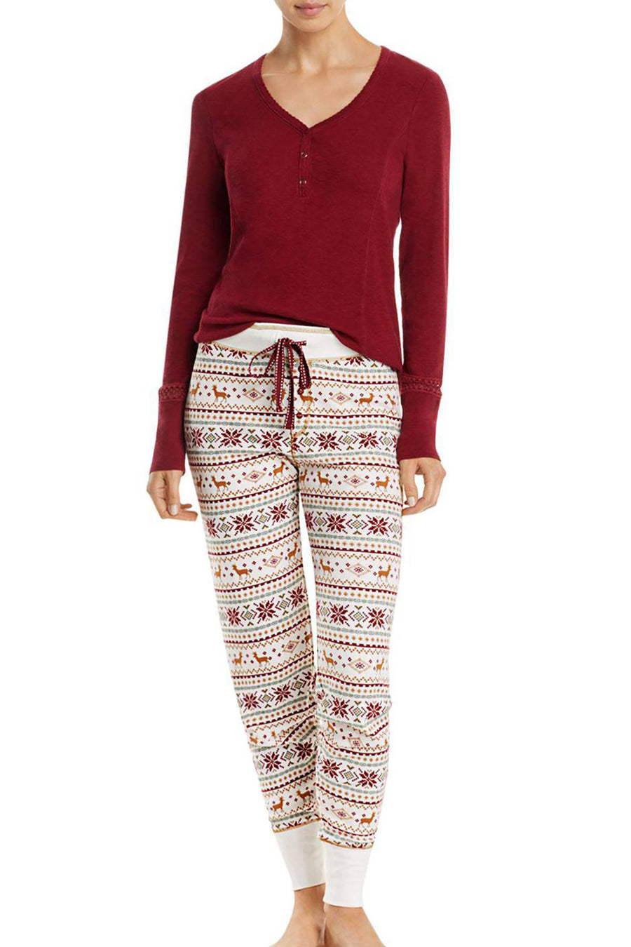 PJ Salvage Burgundy Long-Sleeve Modal Ribality Top