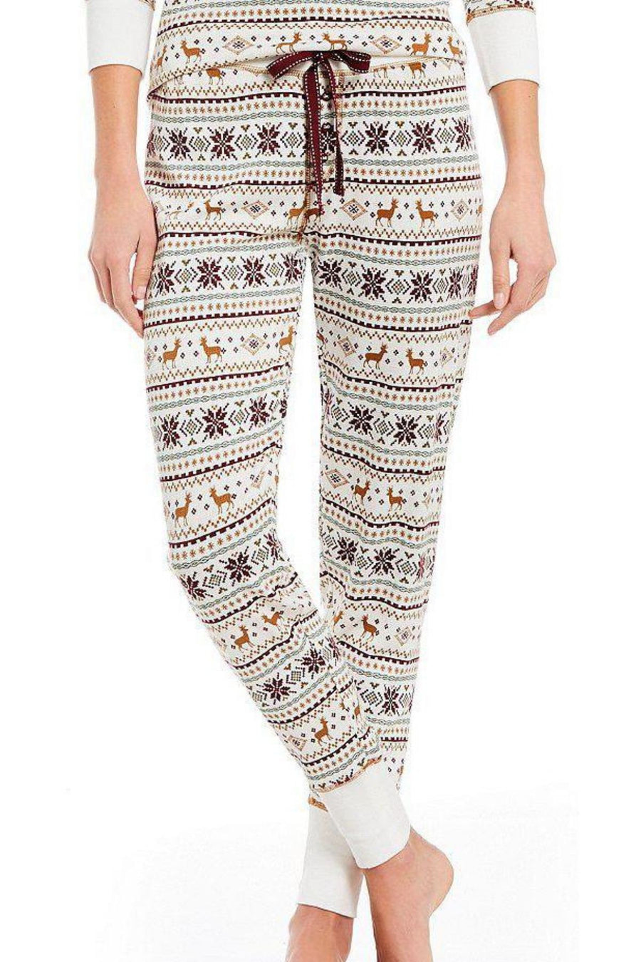 PJ Salvage Ivory/Fair-Isle Lost-in-Wonder Sleep Jogger