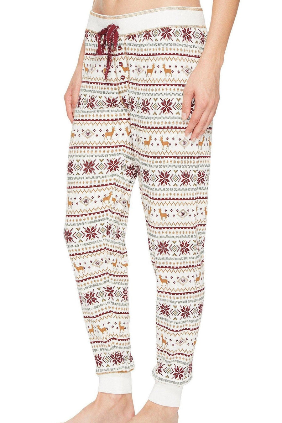 PJ Salvage Ivory/Fair-Isle Lost-in-Wonder Sleep Jogger