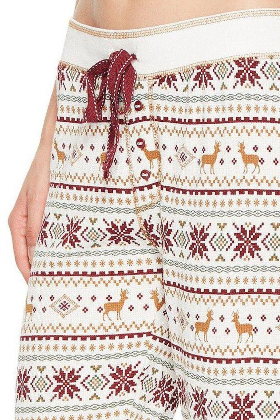 PJ Salvage Ivory/Fair-Isle Lost-in-Wonder Sleep Jogger