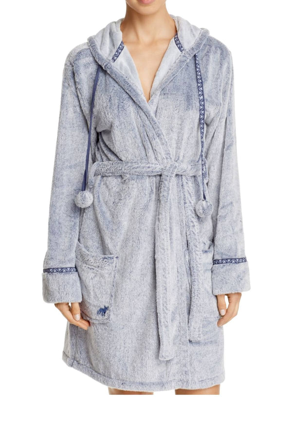 PJ Salvage Navy/Grey Blues-Traveler Faux-Fur Robe
