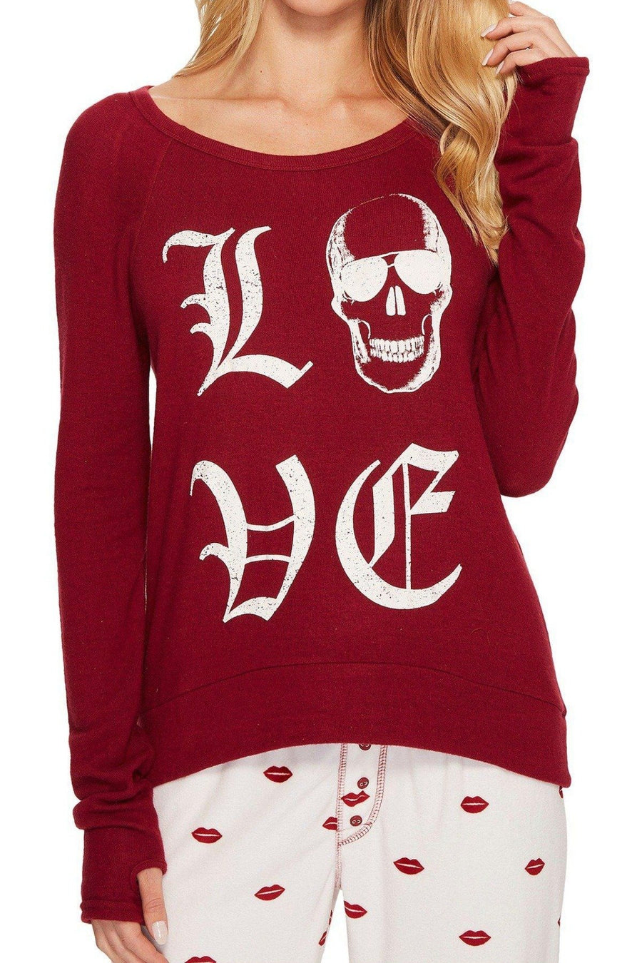 PJ Salvage Wine Love-You-To-Death Lounge Top