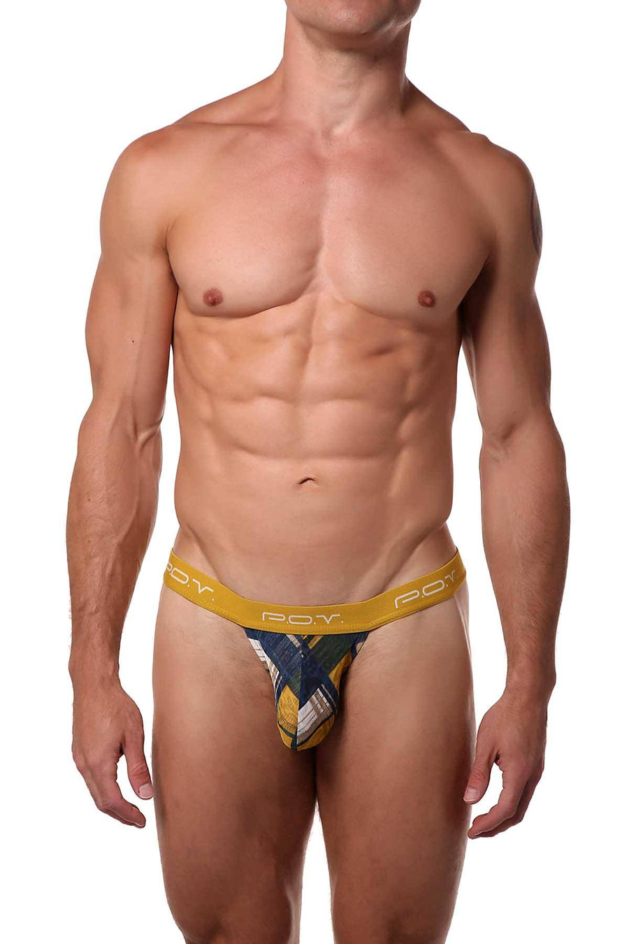 POV Yellow Squares Mesh Bikini Brief