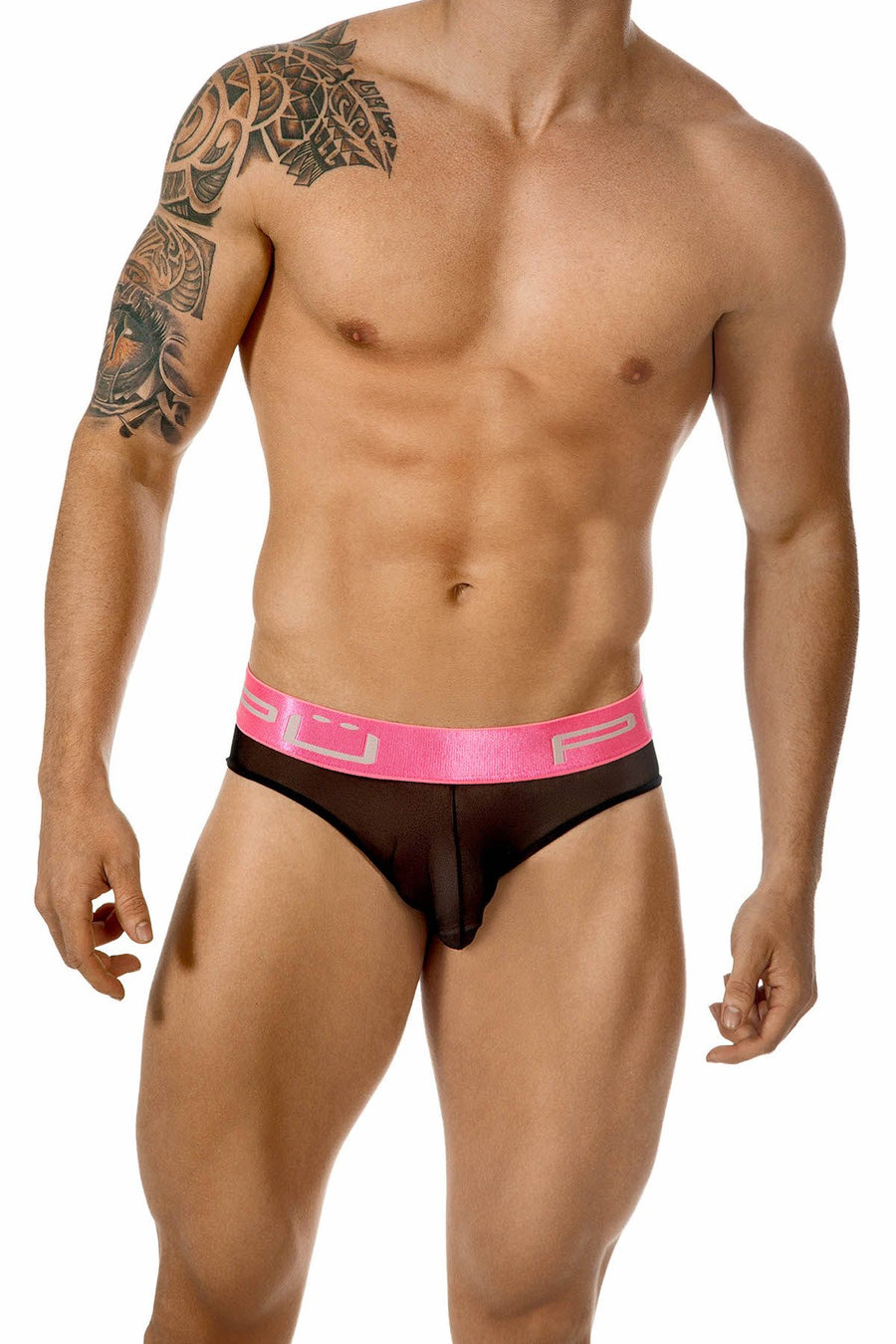 PPÜ Black/Pink Sheer Bikini Brief