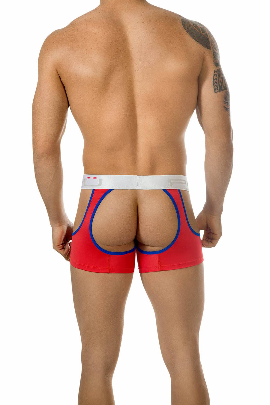 PPÜ Red/Blue Sheer Jock-Trunk