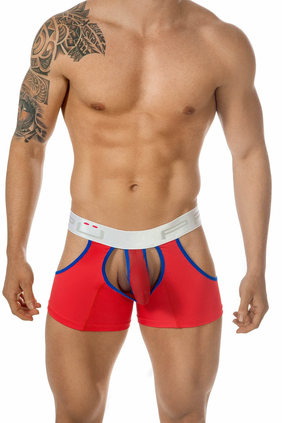 PPÜ Red/Blue Sheer Jock-Trunk