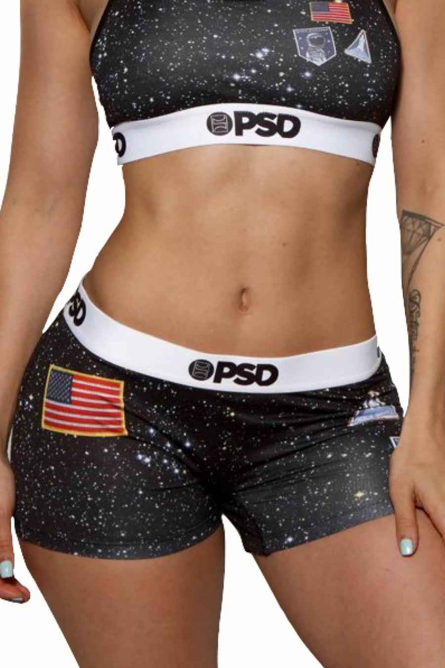 PSD Black Space Camp Boyshort