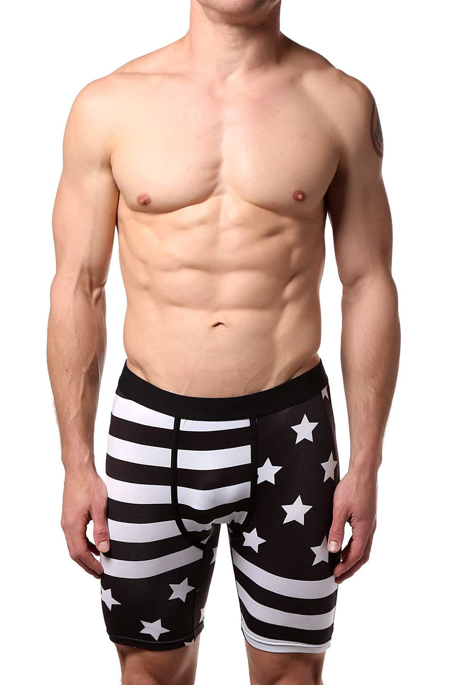 PSD Black/White Stars & Stripes Boxer Brief