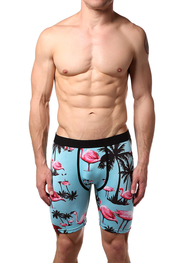 PSD Turquoise/Pink Flamingo Inn Boxer Brief