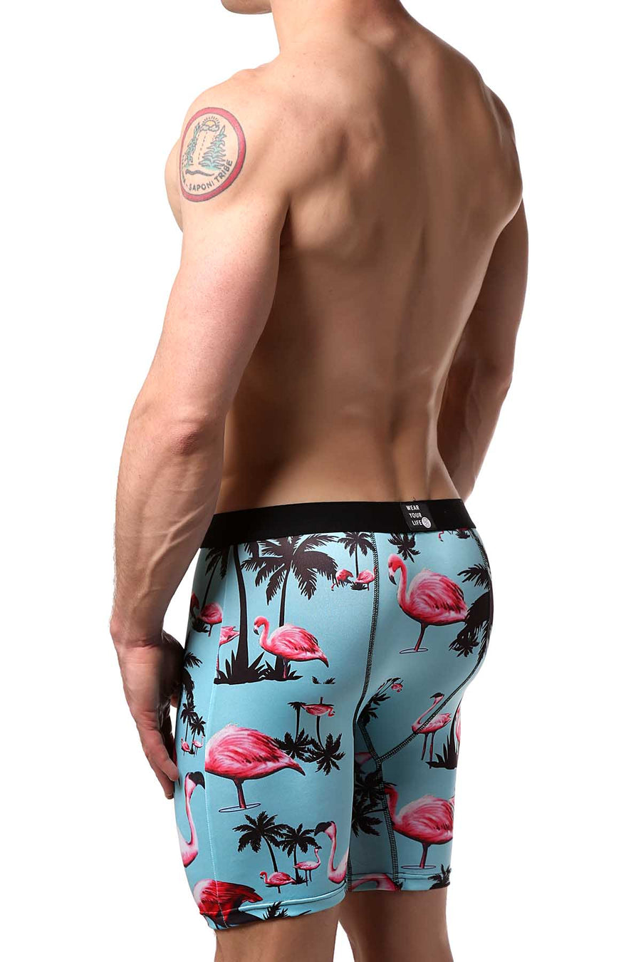 PSD Turquoise/Pink Flamingo Inn Boxer Brief