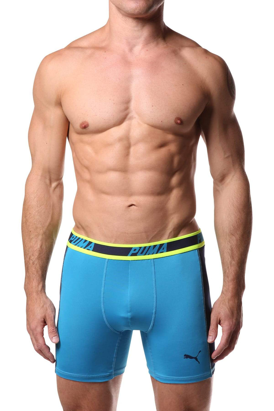 PUMA Light Blue & Navy Solid Side Panel Boxer Brief
