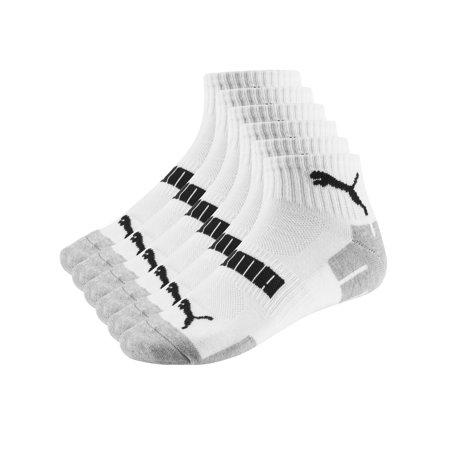 PUMA Men's Quarter Crew Socks, 6 Pack White