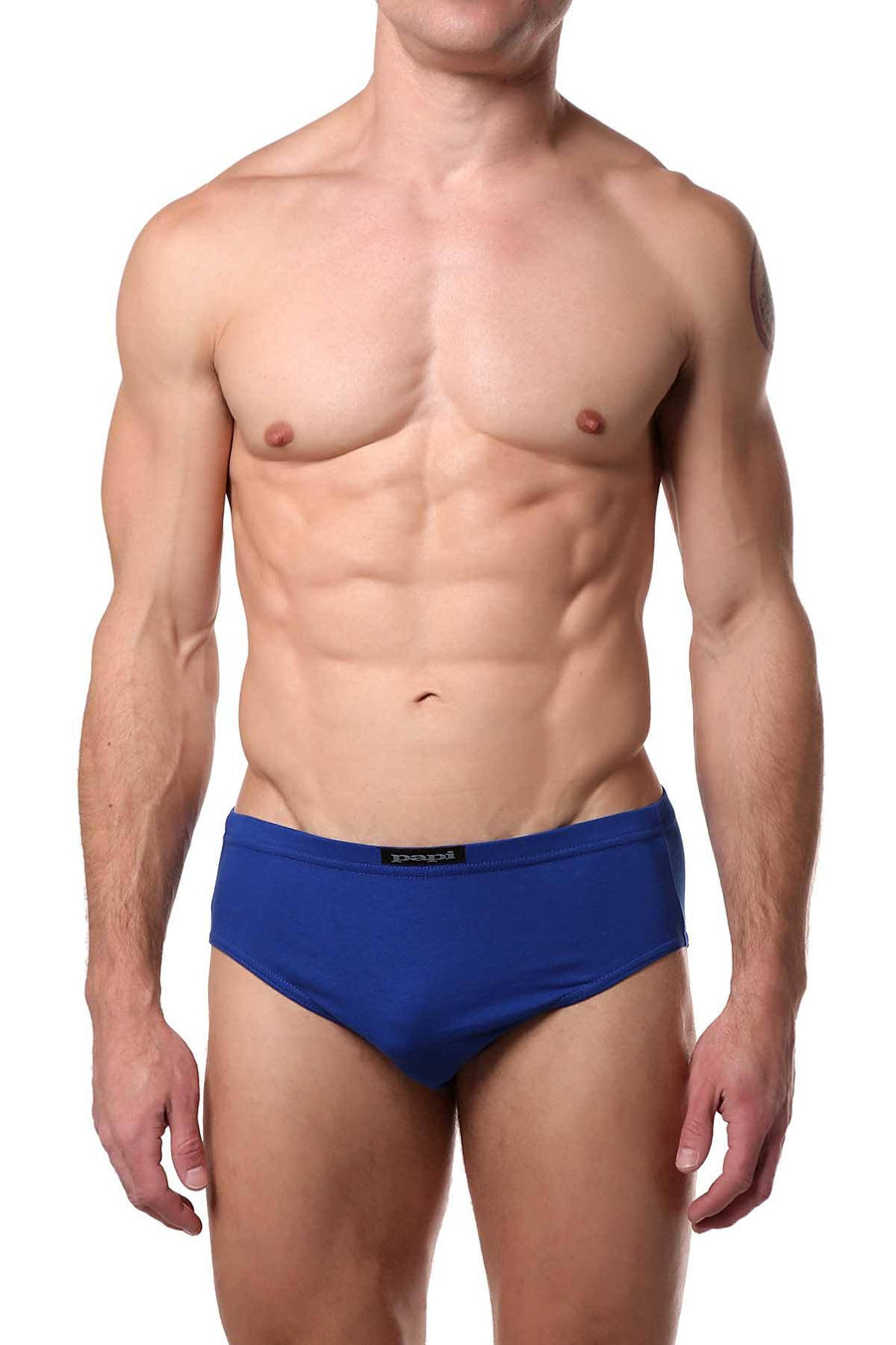 Papi Black/Blue Premium Cotton Low-Rise Brief 5-Pack