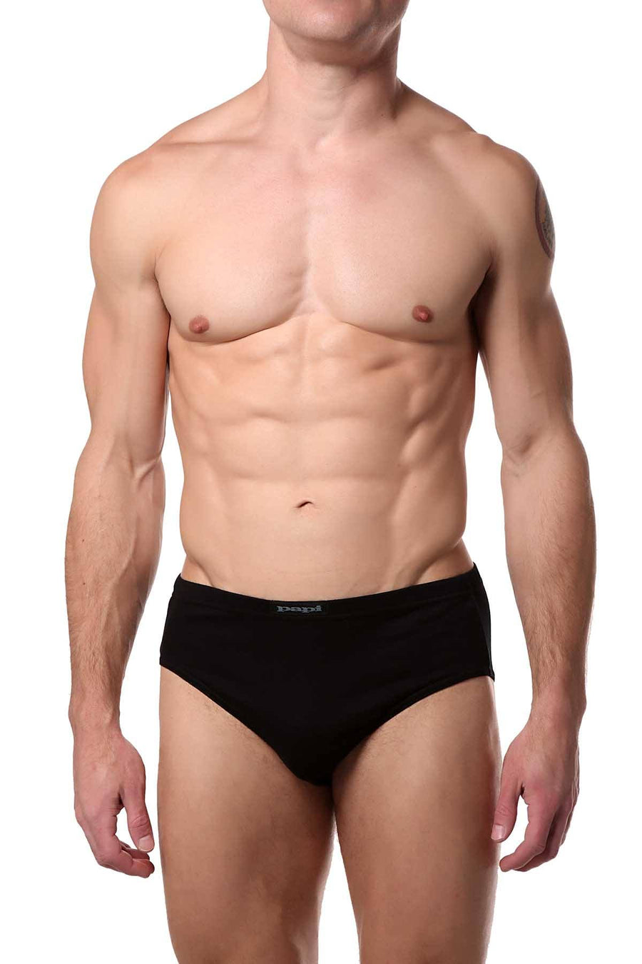 Papi Black/Blue Premium Cotton Low-Rise Brief 5-Pack