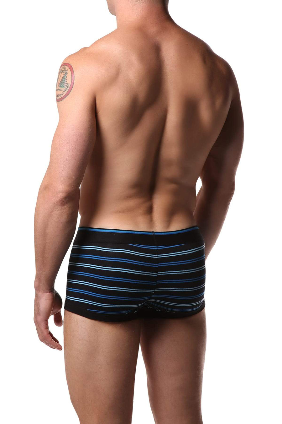 Papi Black/Blue Stripe Stretch Brazilian Trunk 2-Pack