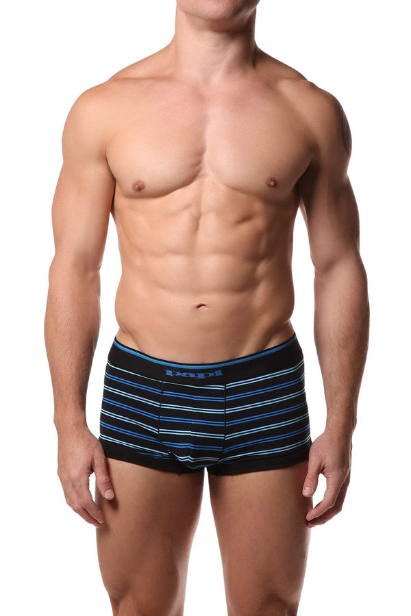 Papi Black/Blue Stripe Stretch Brazilian Trunk 2-Pack