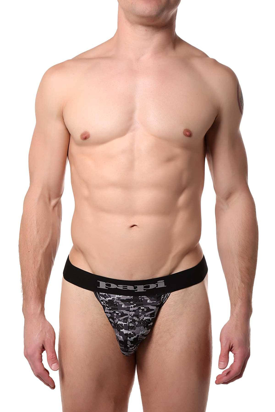 Papi Black/Grey Digital-Camo Microflex Brazilian Thong