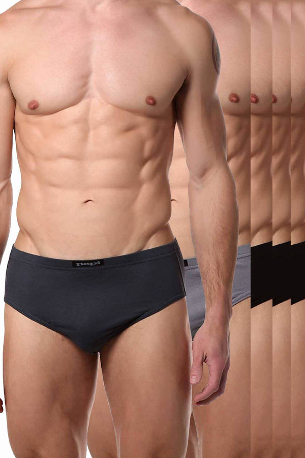 Papi Black/Grey Low-Rise Brief 5-Pack