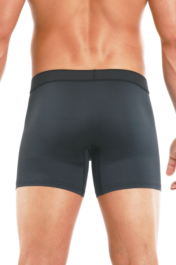 Papi Black/Grey Microflex Pencil Stripe Boxer Brief