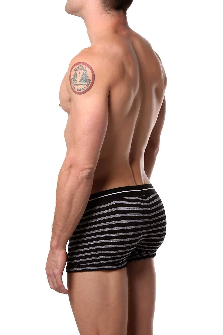 Papi Black/Grey/White Striped/Solid Brazilian Trunk 3-Pack