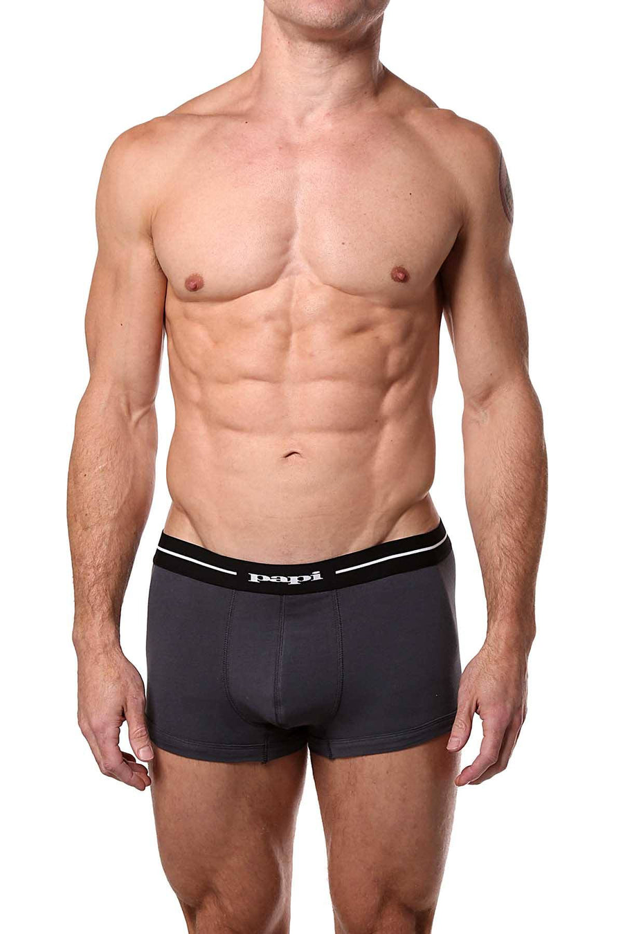 Papi Black/Grey/White Striped/Solid Brazilian Trunk 3-Pack