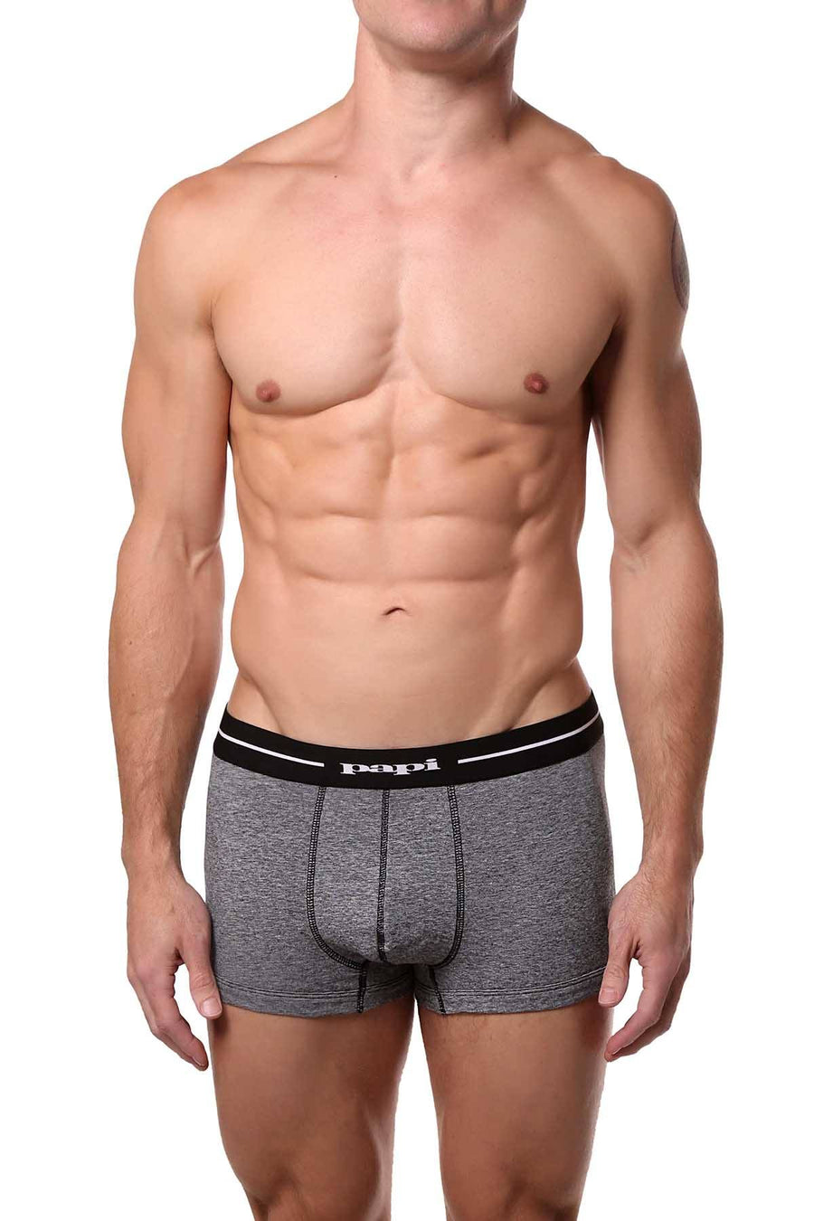 Papi Black/Grey/White Striped/Solid Brazilian Trunk 3-Pack