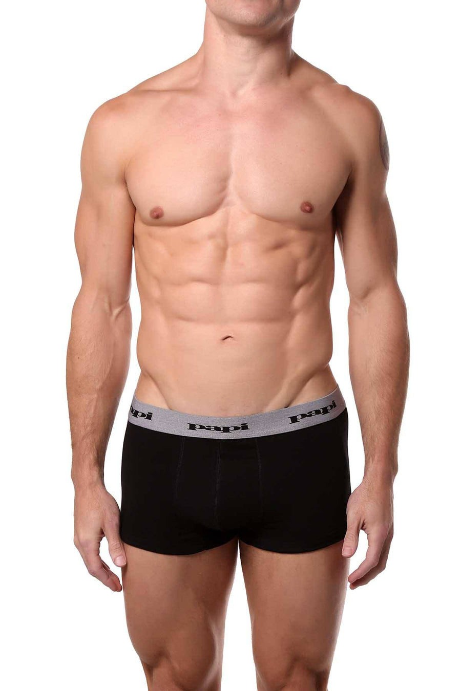 Papi Blue/Black/Grey-Print Brazilian Trunk 3-Pack