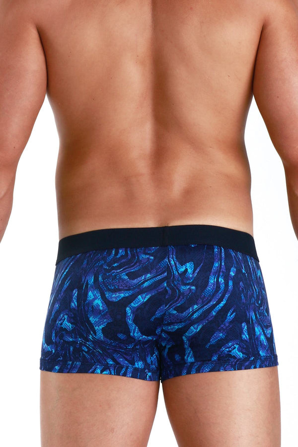 Papi Blue Microflex Peached Single Animal Print Brazilian Trunk