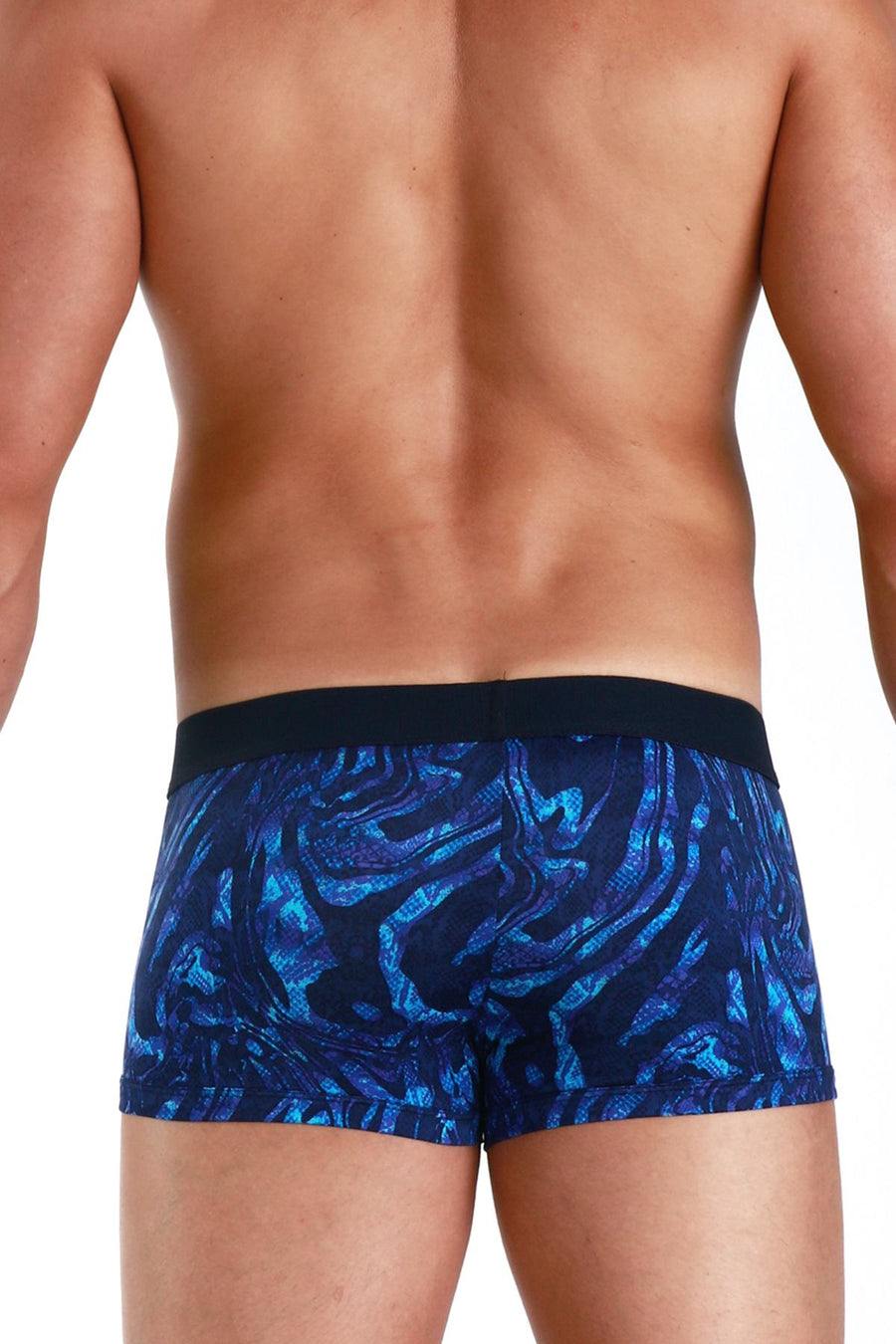Papi Blue Microflex Peached Single Animal Print Brazilian Trunk