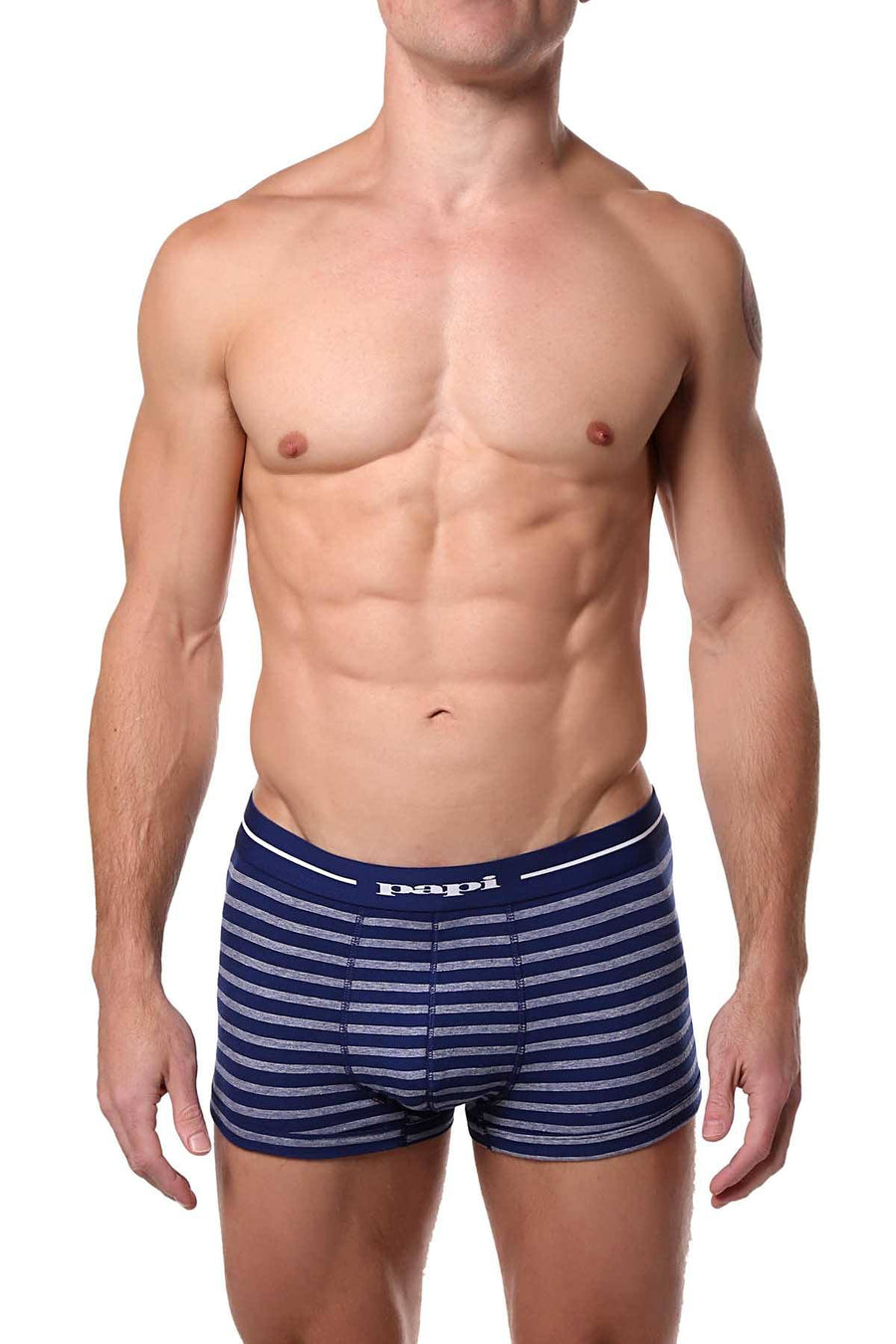 Papi Blue/White Striped/Solid Brazilian Trunk 3-Pack