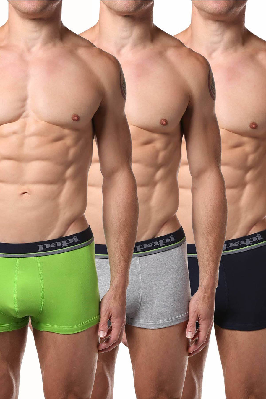 Papi Green/Grey/Navy Brazilian Trunk 3-Pack