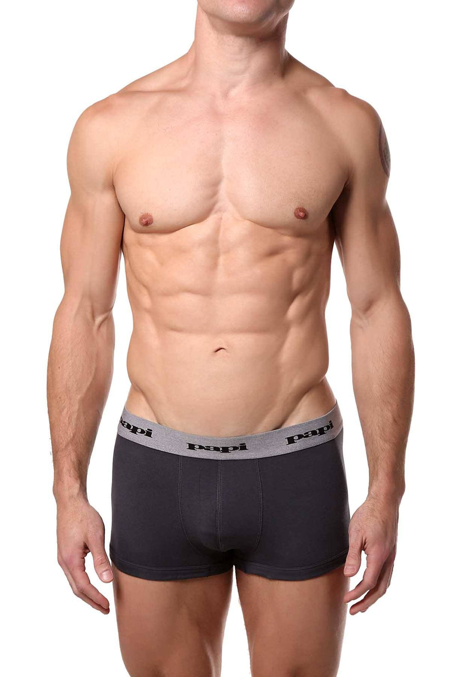Papi Grey/Black/Blue-Stripe Brazilian Trunk 3-Pack