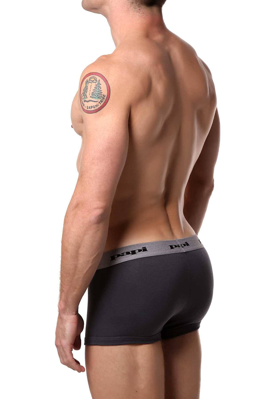 Papi Grey/Black/Blue-Stripe Brazilian Trunk 3-Pack