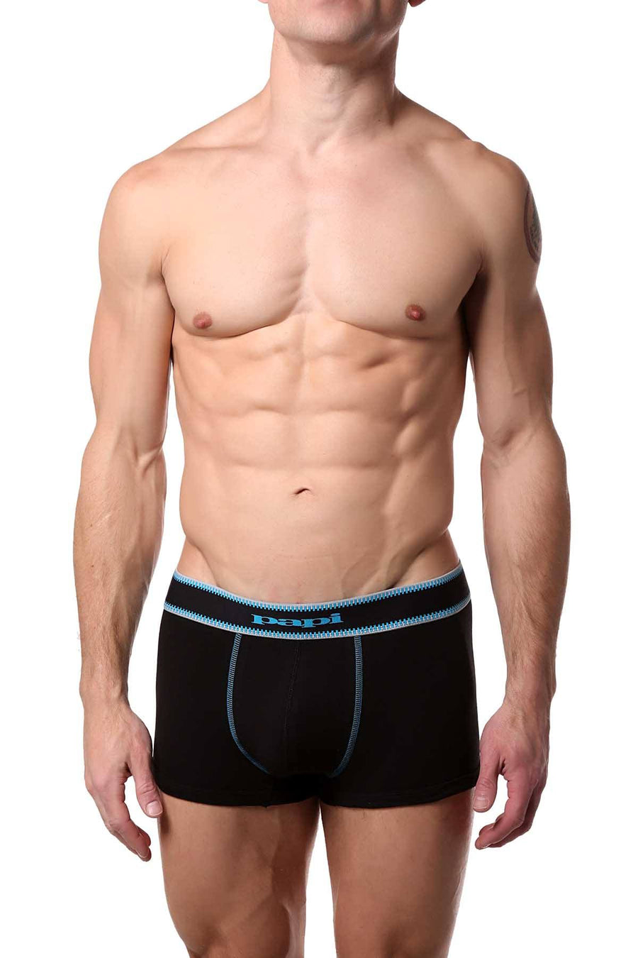 Papi Grey/Teal/Navy Film-Strip Brazilian Trunk 3-Pack