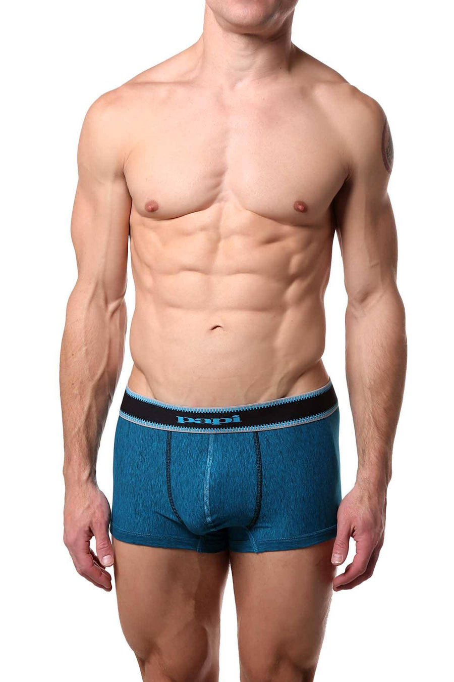 Papi Grey/Teal/Navy Film-Strip Brazilian Trunk 3-Pack