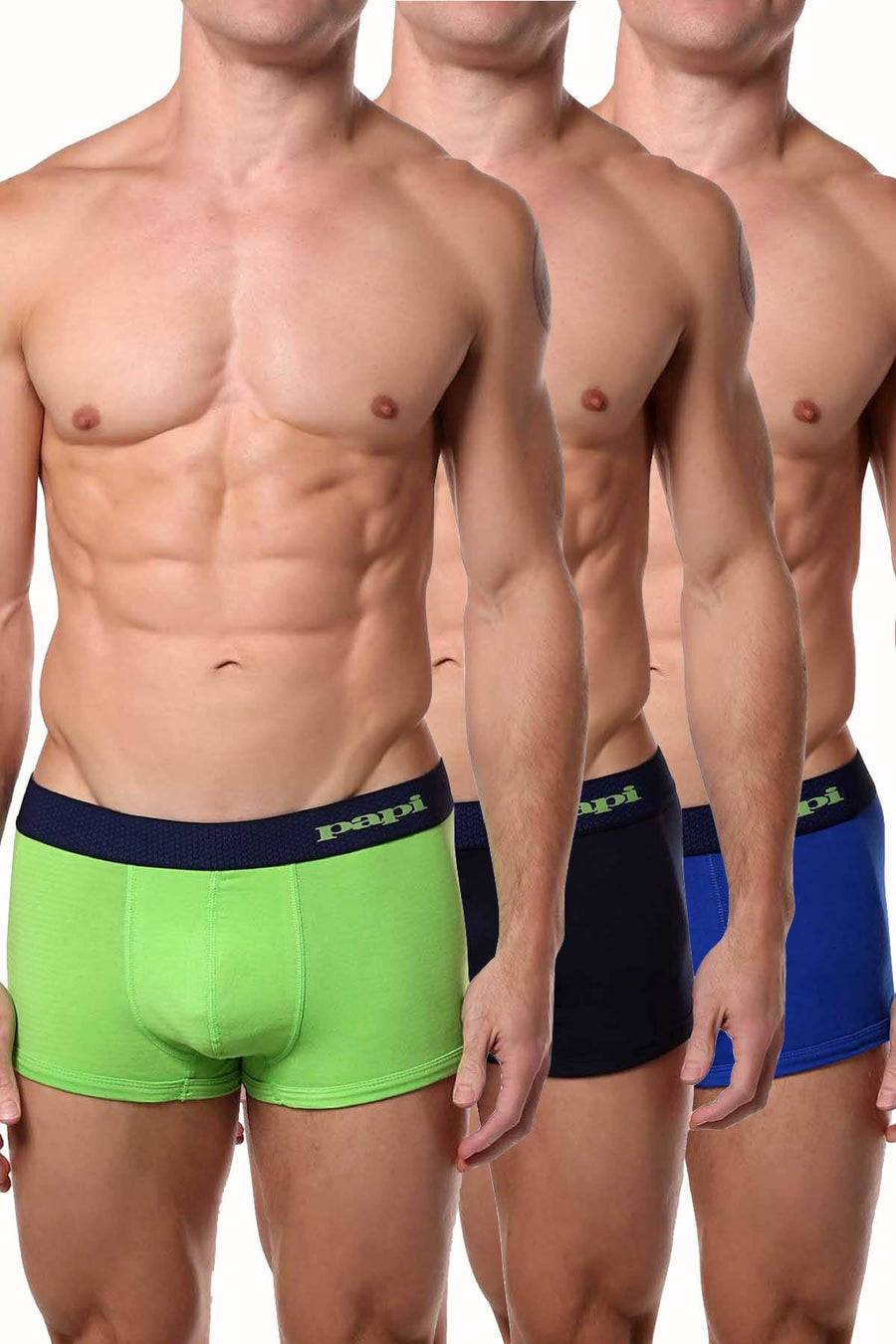 Papi Lime/Royal/Navy Solid Brazilian Trunk 3-Pack