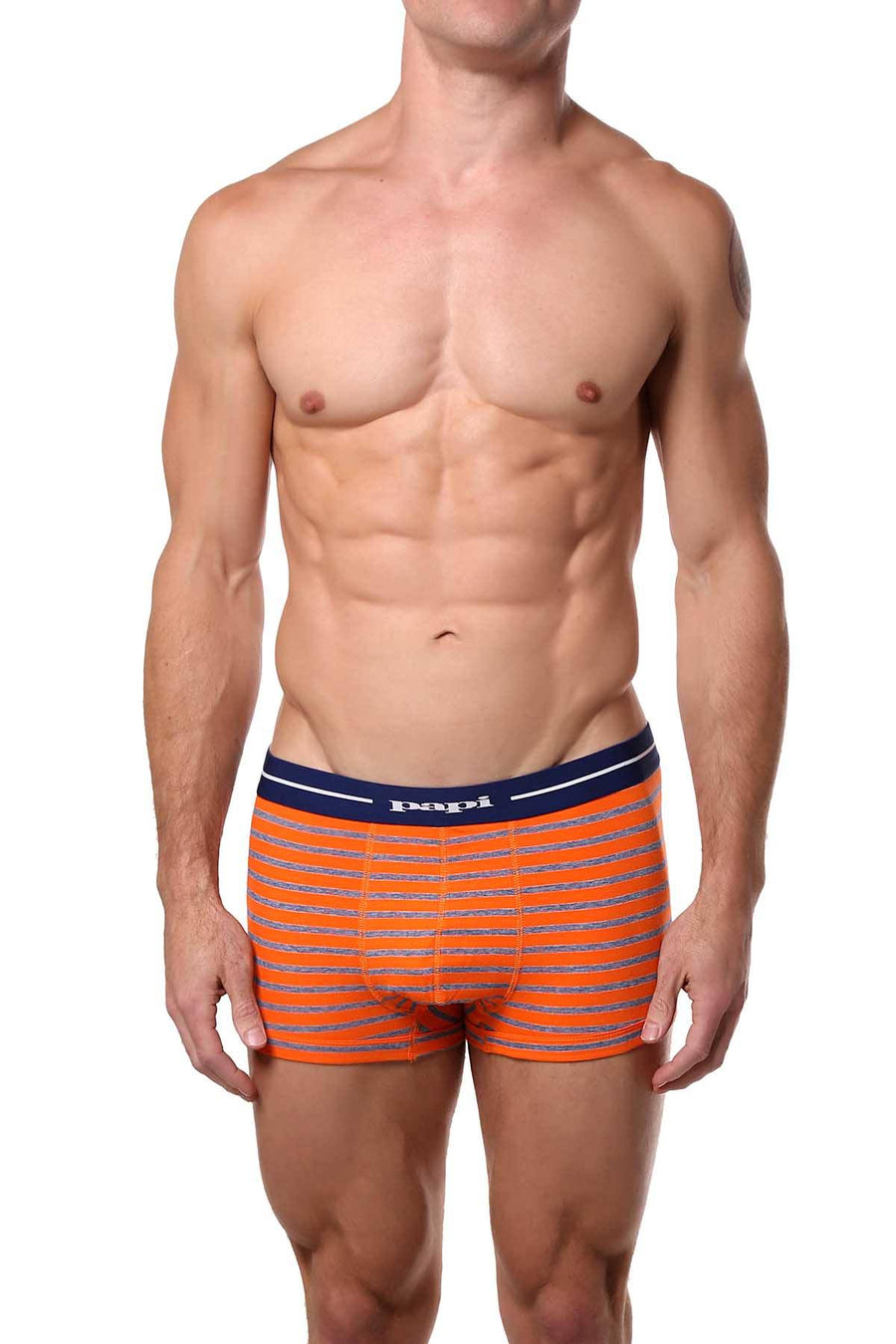 Papi Orange/Navy/White Striped/Solid Brazilian Trunk 3-Pack