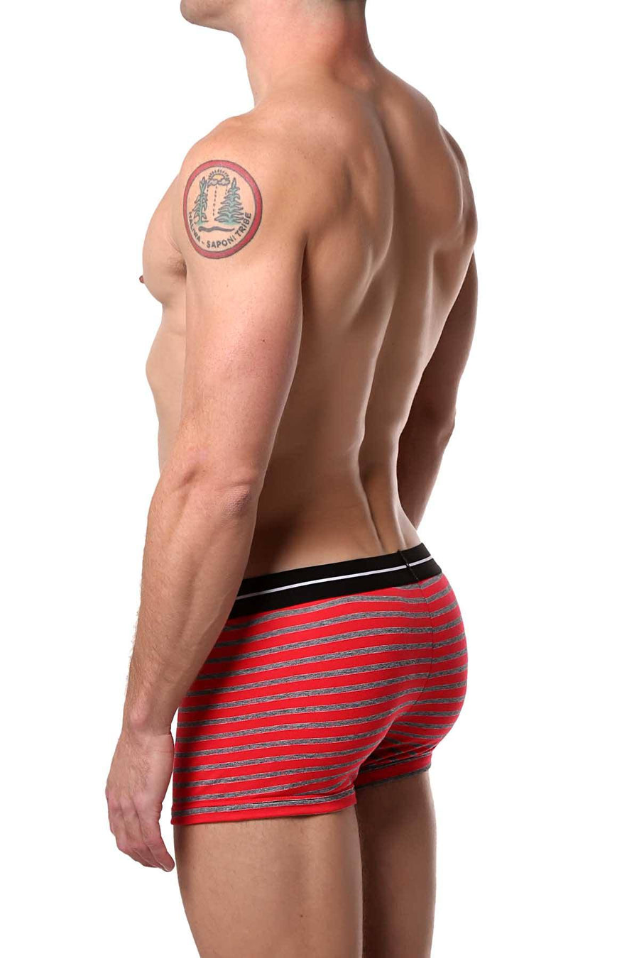 Papi Red/Black Solid/Stripe Brazilian Trunk 3-Pack
