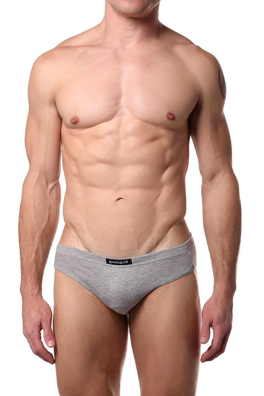 Papi Striped/Solid-Basics Premium Cotton Low-Rise Brief 5-Pack